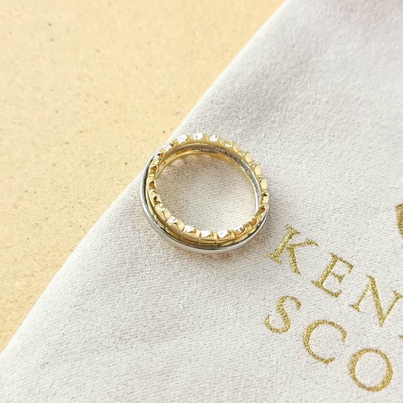 NEW Kendra Scott Mixed Metal Quinn Triple Band Ring Size 7 - Picture 2 of 3